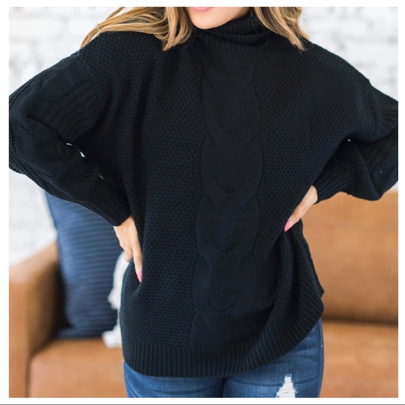Bullock cable knit black sweater - Picture 3 of 4